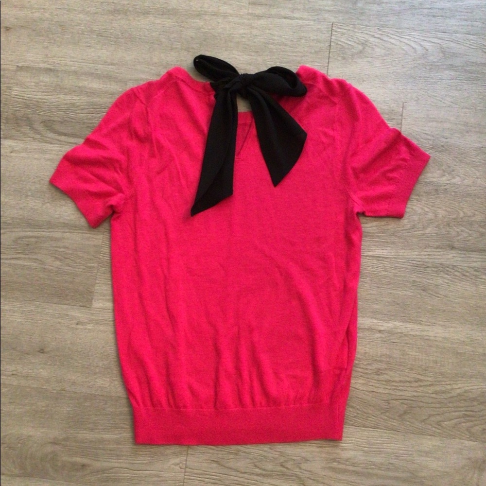 Ann Taylor x Kate Hudson Pink Top with Bow - Picture 4 of 5